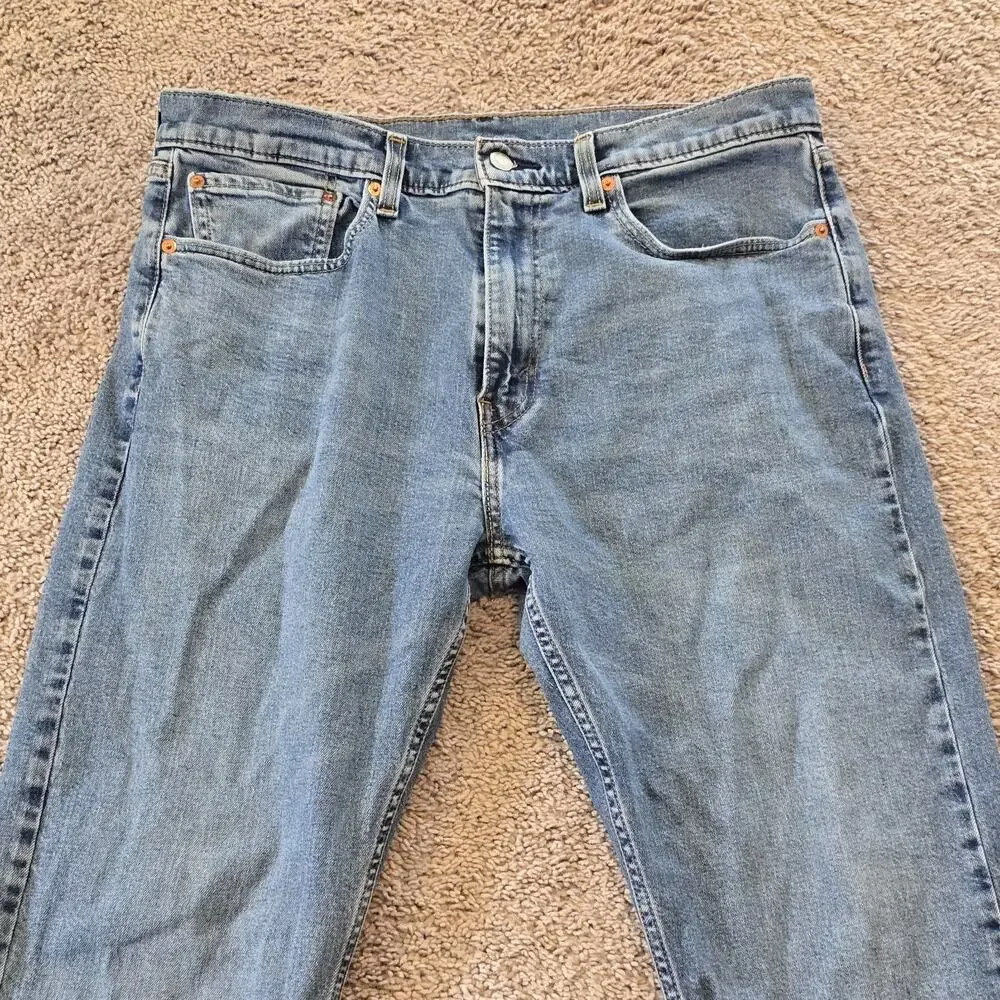 Levis 505 Jeans‎ Mens 36 x 30 Straight Leg Regular Fit Medium Wash Denim Western